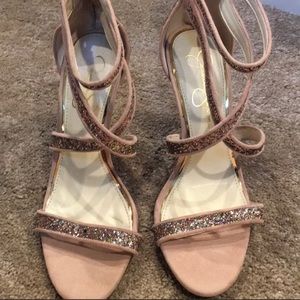 New Jessica Simpson Rose Gold Glitter Heels size 8.5